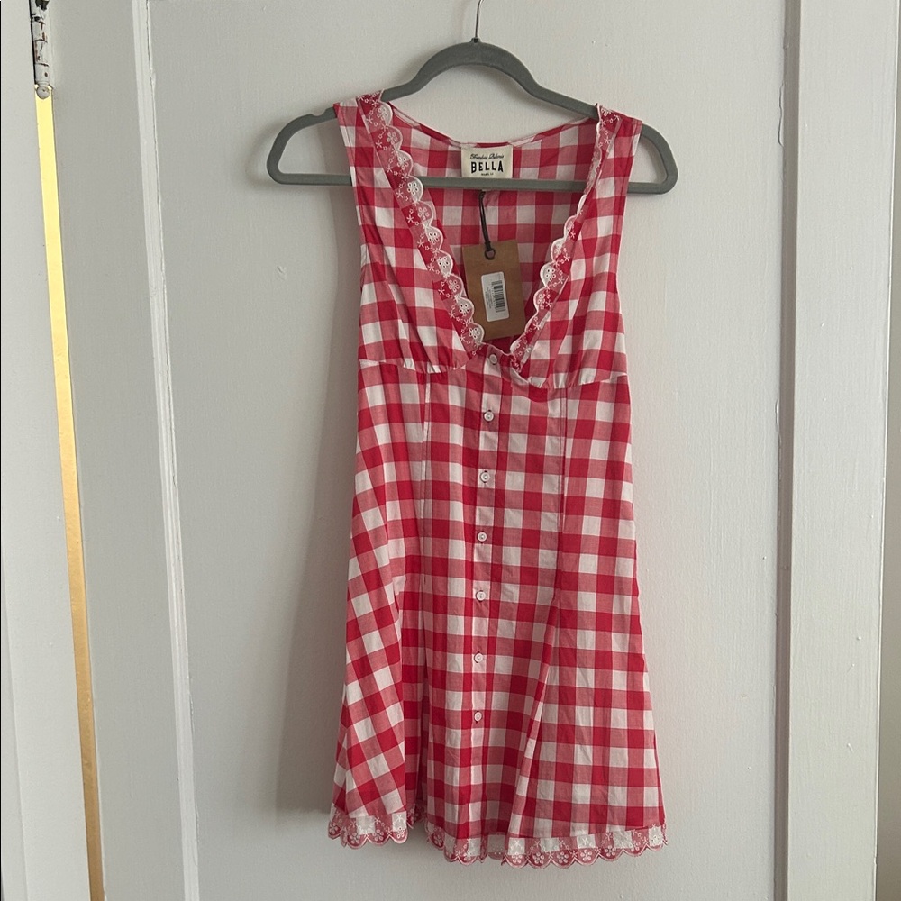 Frankie's Bikinis Red and White Checkered Dress